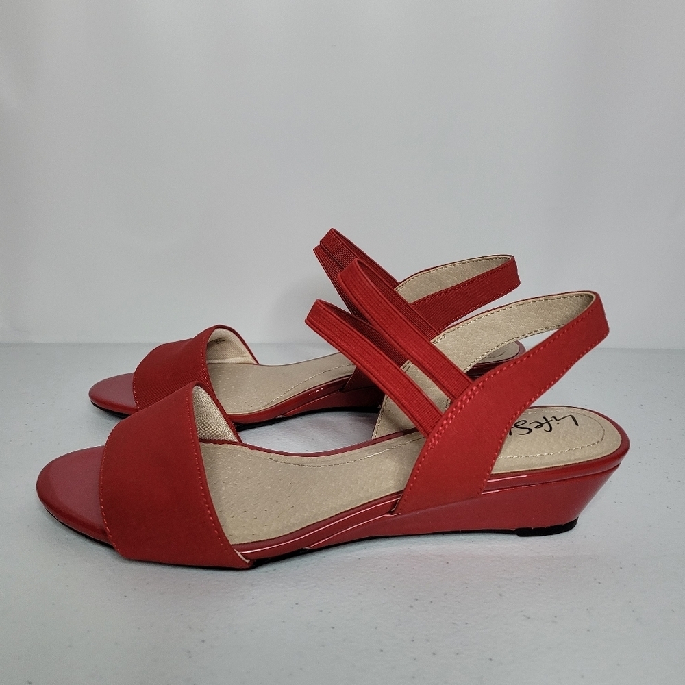 **2 For $18** NIB Life Stride Yolo Ankle Strap Red Sandals
